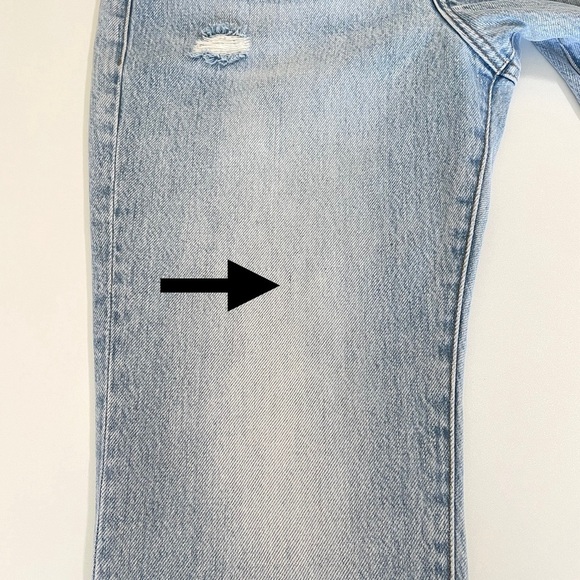 Frame Le Original Slim Straight Jean Distressed Light Wash Rigid Denim Clash 27 - Picture 11 of 16